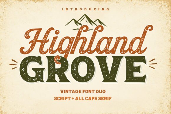 Highland Grove Font: Vintage Style for Digital Campaigns